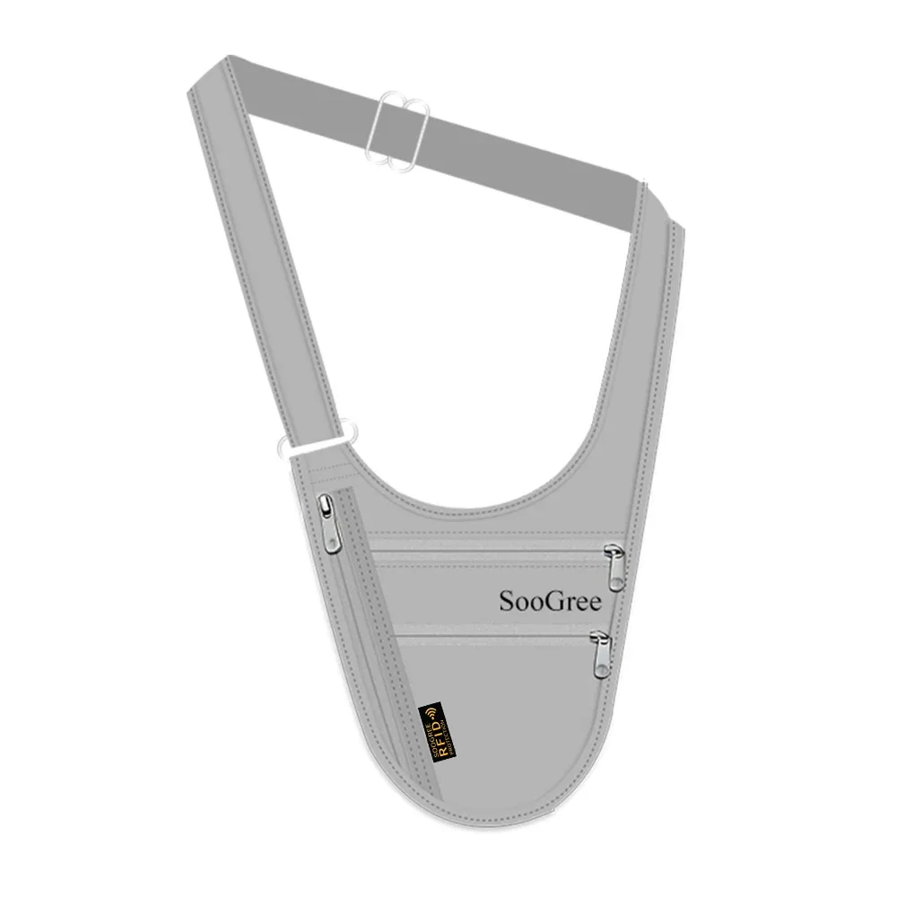 soogree pochette de voyage antivol avec blocage rfid, sac à bandoulière de sécurité caché, porte-passeport, porte-cartes, porte-téléphone, portefeuille pour hommes et femmes