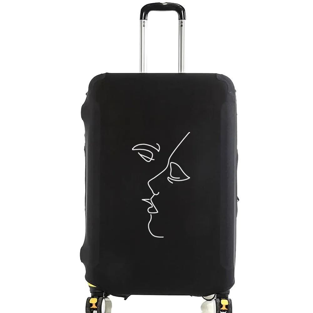 juste de bagage unisexe avec motif de série d'images blanches, sacs à poussière élastiques, valise à roulettes, étui à la mode, accessoires de voyage, 18 "-28"