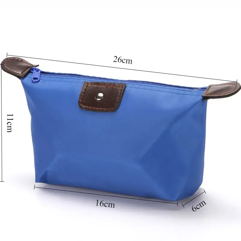trousse de maquillage pliante couleur bonbon, organisateur cosmétique portable de voyage avec sangle de transport
