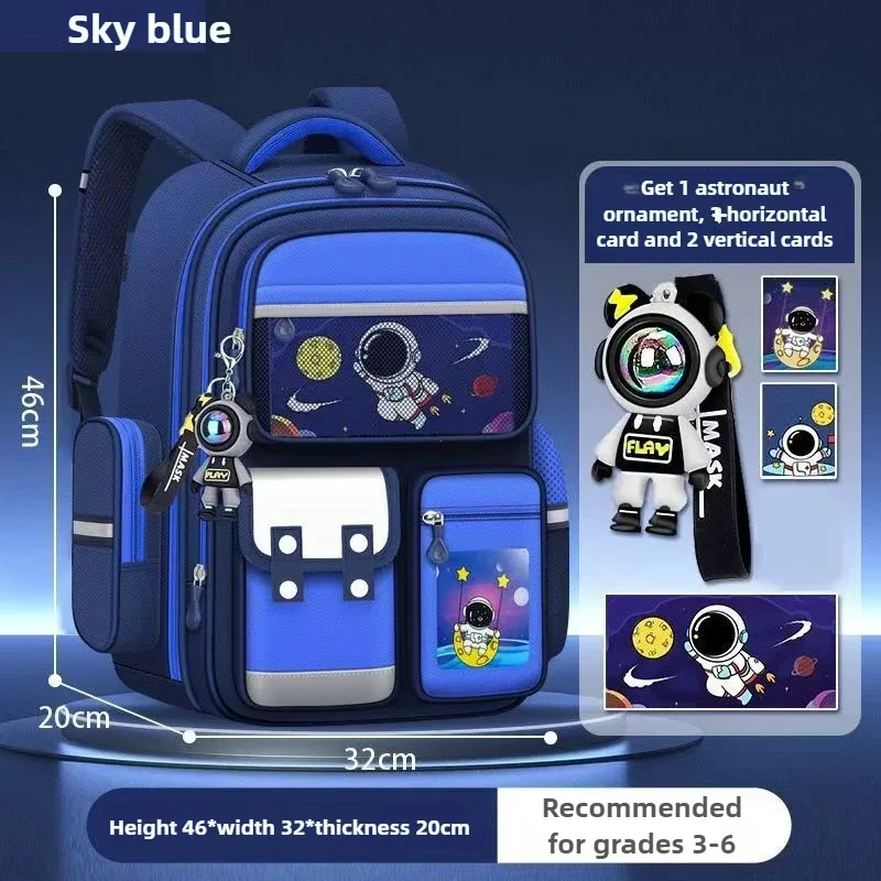 sac à dos d'astronaute de dessin animé, cartable de grande capacité de 3e à 6e année, sac d'école étanche pour l'extérieur, sac à dos pour étudiant starryscky mohilas