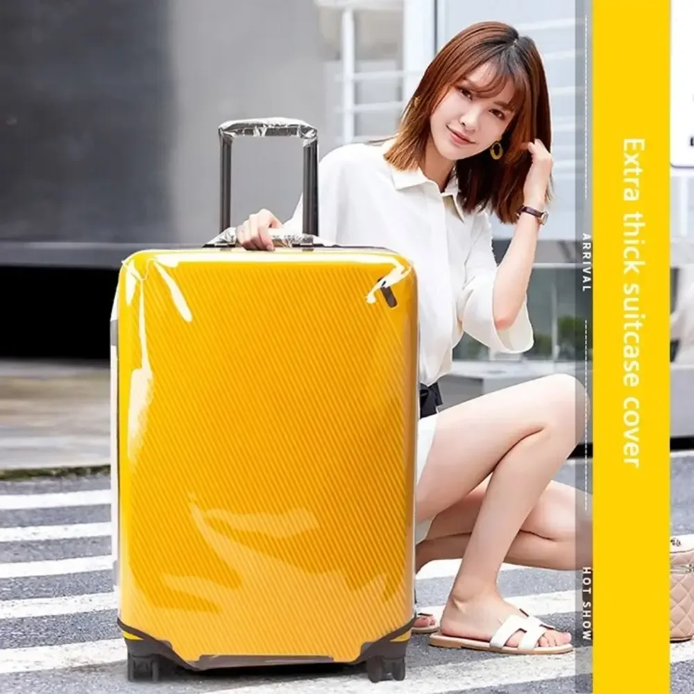 juste de valise transparente en pvc, aucun démontage requis, résistant à l'usure, anti-poussière, housse de bagage, étanche, accessoires de voyage