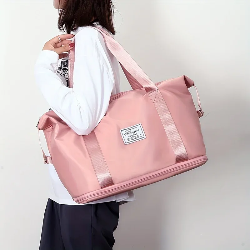 sac de voyage pour femmes de grande capacité, en nylon, léger, polyvalent, pour la gym et les voyages, sac à main de sport, style décontracté