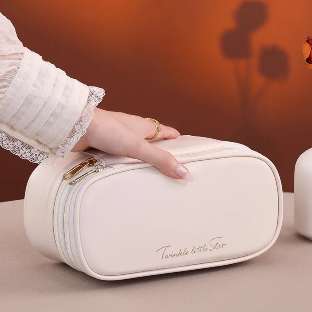 sac à cosmétiques pour femmes, trousse de maquillage à double couche, grande capacité, organiseur de cosmétiques de luxe, essentiels de voyage, sac à cosmétiques pour femmes