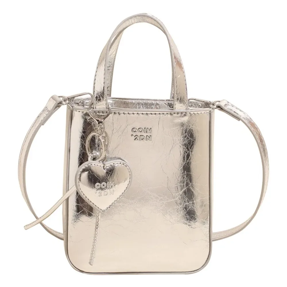 sac à bandoulière en cuir pu pour femmes, petit sac carré chic et polyvalent avec pendentif porte-clés d'amour, sacs à bandoulière de haute qualité