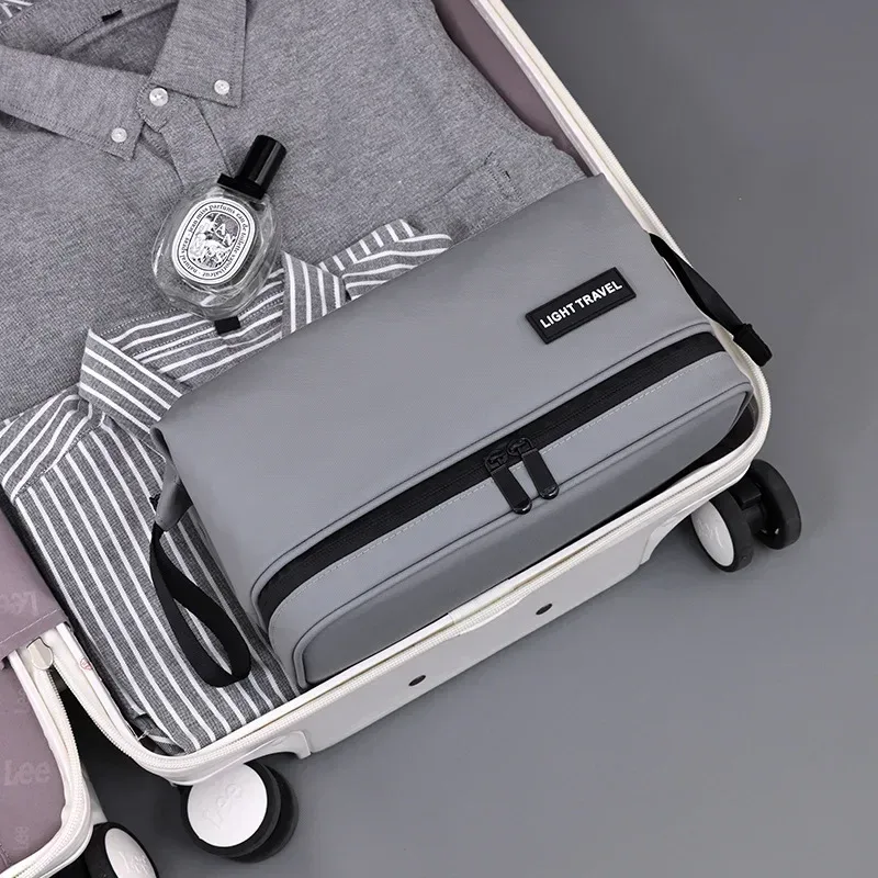 trousse de toilette de voyage homme double couche grande capacité imperméable pour cosmétiques et rasage – sac de rangement portable pour maquillage