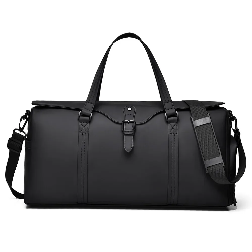sac de voyage de grande capacité pour les courts trajets, sac de sport simple et décontracté avec compartiment séparé pour vêtements secs et humides, sac de rangement pour bagages avec tige télescopique