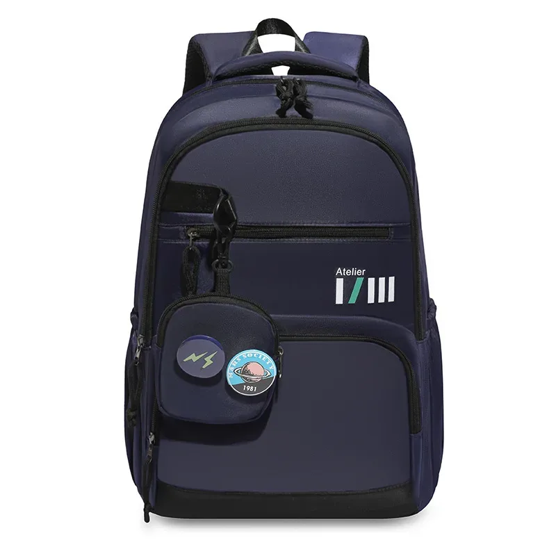 sac à dos multi-poches pour hommes, voyage décontracté, grande capacité, double sac à bandoulière, sensation haut de gamme, sacs d'affaires junior