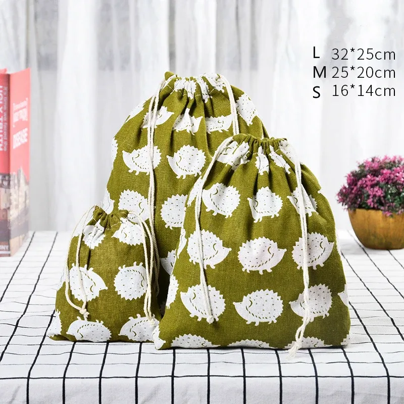 sac de rangement en coton lin pour femmes, fourre-tout de proximité, sacs cadeaux de noël