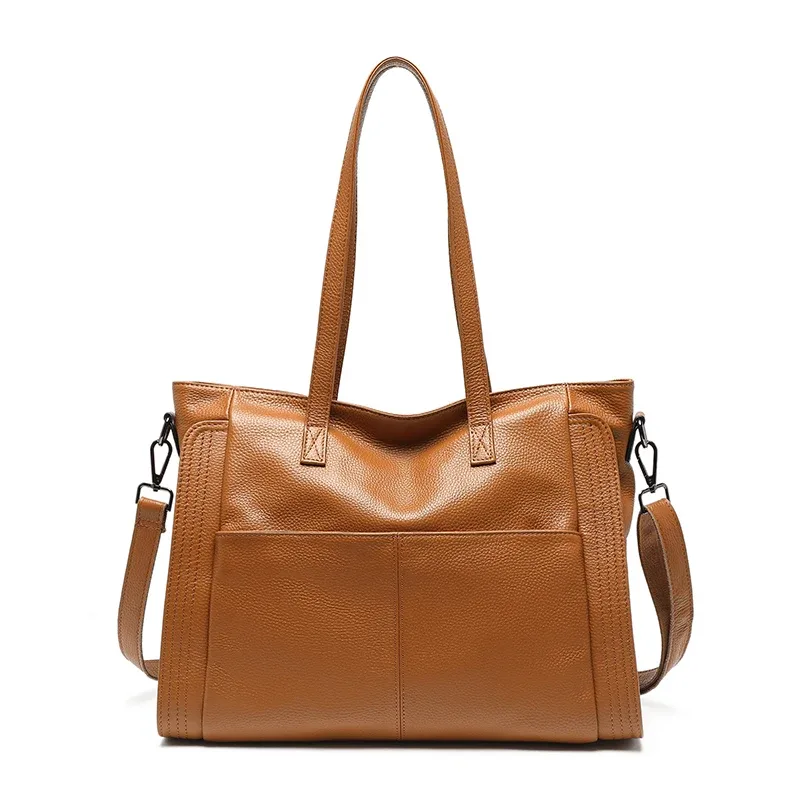 zency – sac à bandoulière en cuir véritable pour femmes, sac à bandoulière de grande capacité pour l'hiver, sac à main rétro vintage pour ordinateur portable, sac à bandoulière avec poignée supérieure