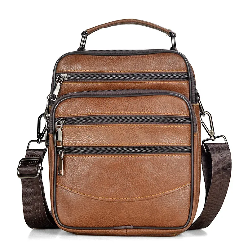 petit sac à bandoulière en cuir véritable pour hommes, sac à main en cuir de vache pour tablette, sacoches, sac à bandoulière, porte-documents pour garçons