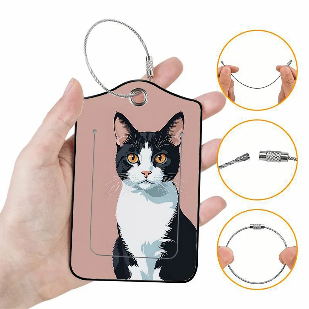 offre spéciale animaux mignons en cuir étiquette de bagage d'affaires étiquette d'adresse de valise étiquette de valise d'embarquement étiquette nom id adresse clip