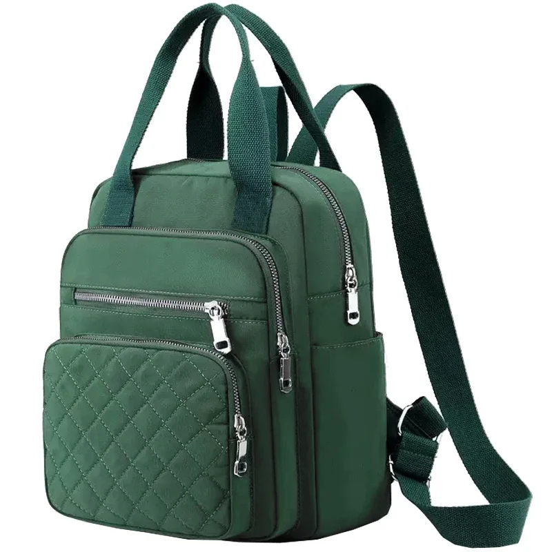 sac à dos matelassé polyvalent pour femme, design compact et tendance, multi-compartiments pratiques pour les courts séjours du week-end