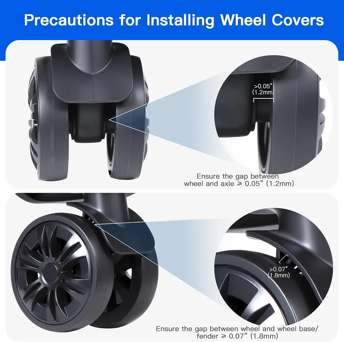 protège roues valise silicone élastique protection voyage couleur choisie diametre roues compatibilite valises doublures