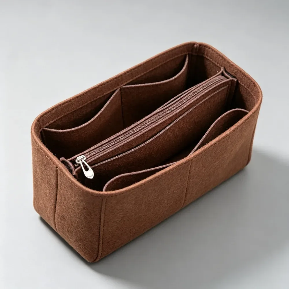 organisateur de sac à main en feutre polyester anti-affaissement, insert de forme pour sac à bandoulière et sac de transport, avec compartiments de rangement