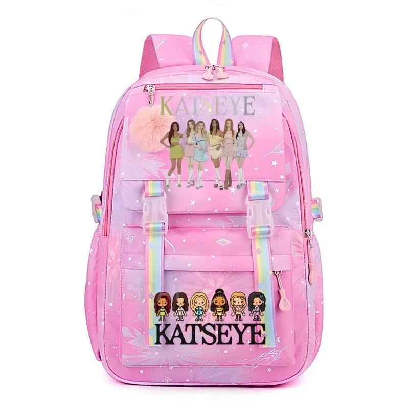 sacs d'école pour filles, sac à dos kpop katseye, sacs d'école décontractés à la mode pour adolescents, sac à dos léger pour étudiantes, sac à dos de voyage pour femmes