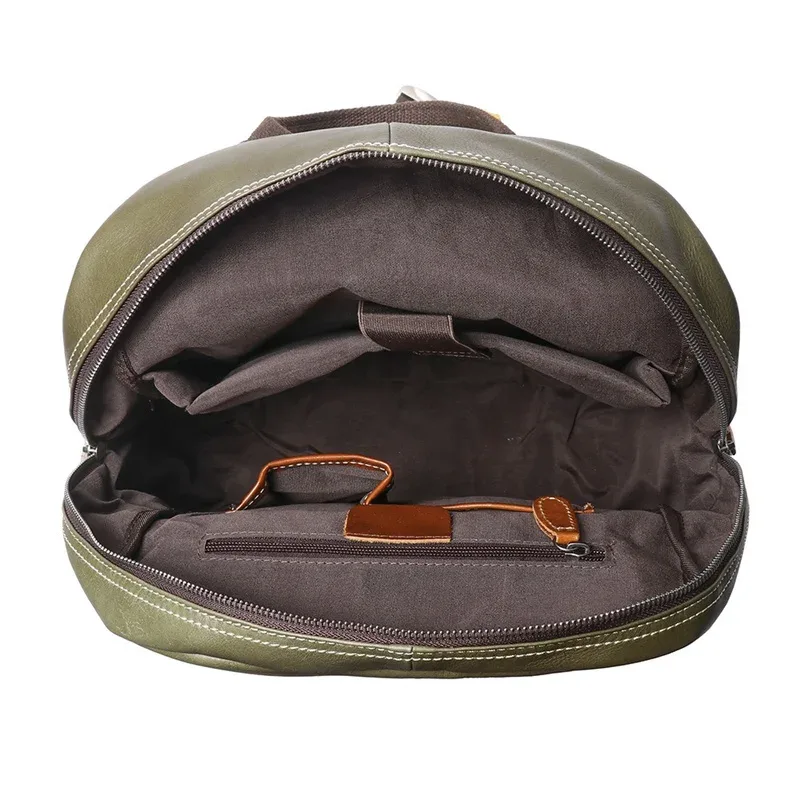 nesitu haut de gamme a4 vintage noir marron vert haut grain en cuir véritable 14 ''ordinateur portable femmes hommes sac à dos en peau de vache sac de voyage m1788