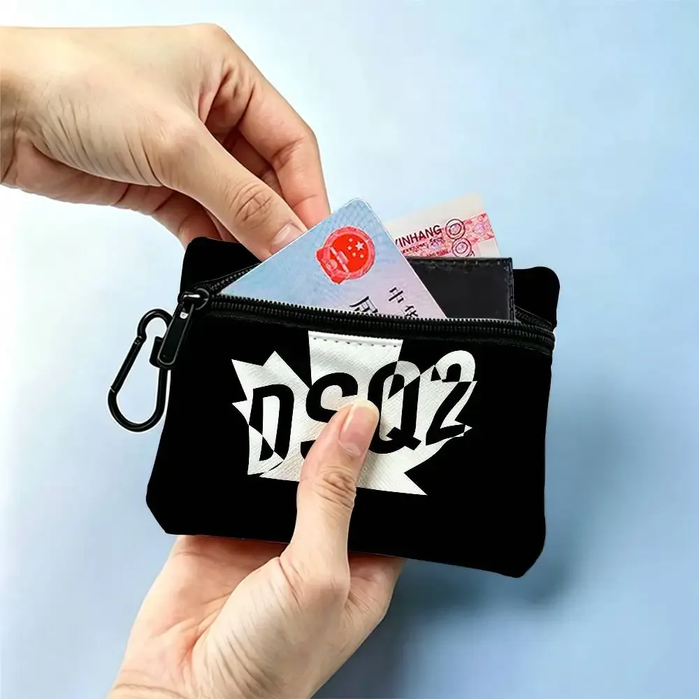 d-dsquared2 avant-street – porte-monnaie à fermeture éclair en tissu oxford, pochette à clés portable, organisateur pour voyage, trousse à cosmétiques