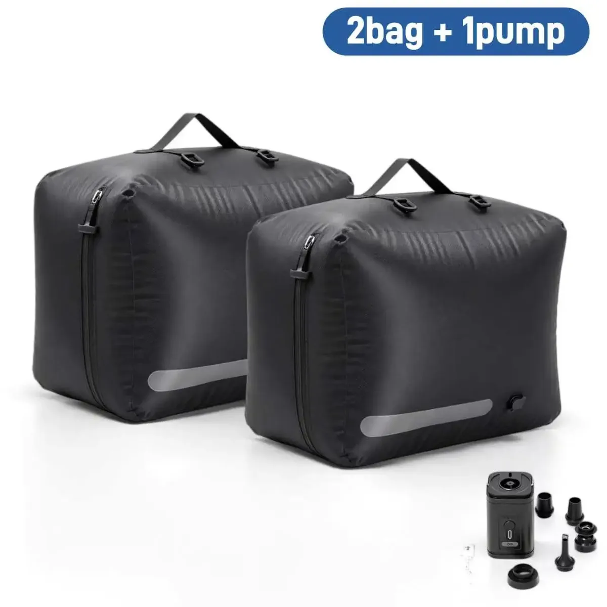 sac compression polyester noir bandes grises vide voyage rangement grande capacité utilisation famille camping