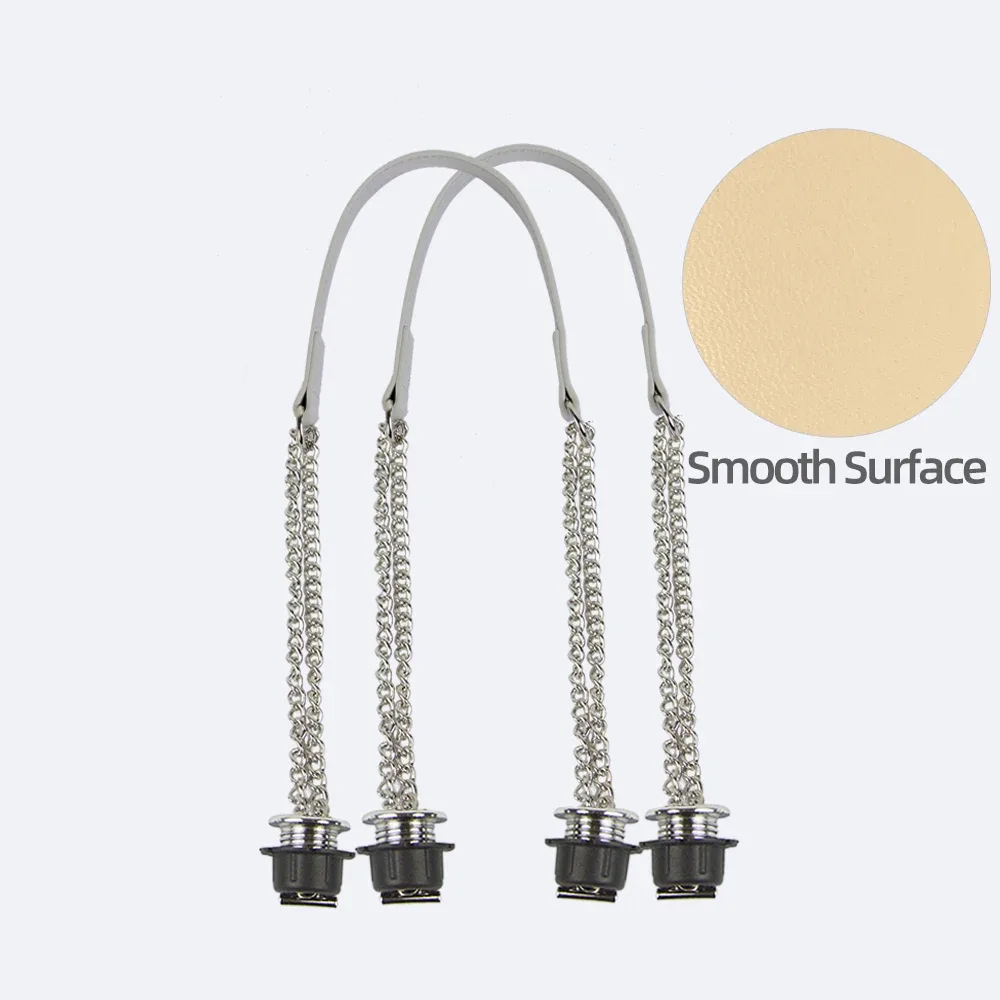 nouvelle paire de chaînes doubles longues argentées obag avec vis à placage métallique pour poignée obag, sac à main pour femme, sac à bandoulière