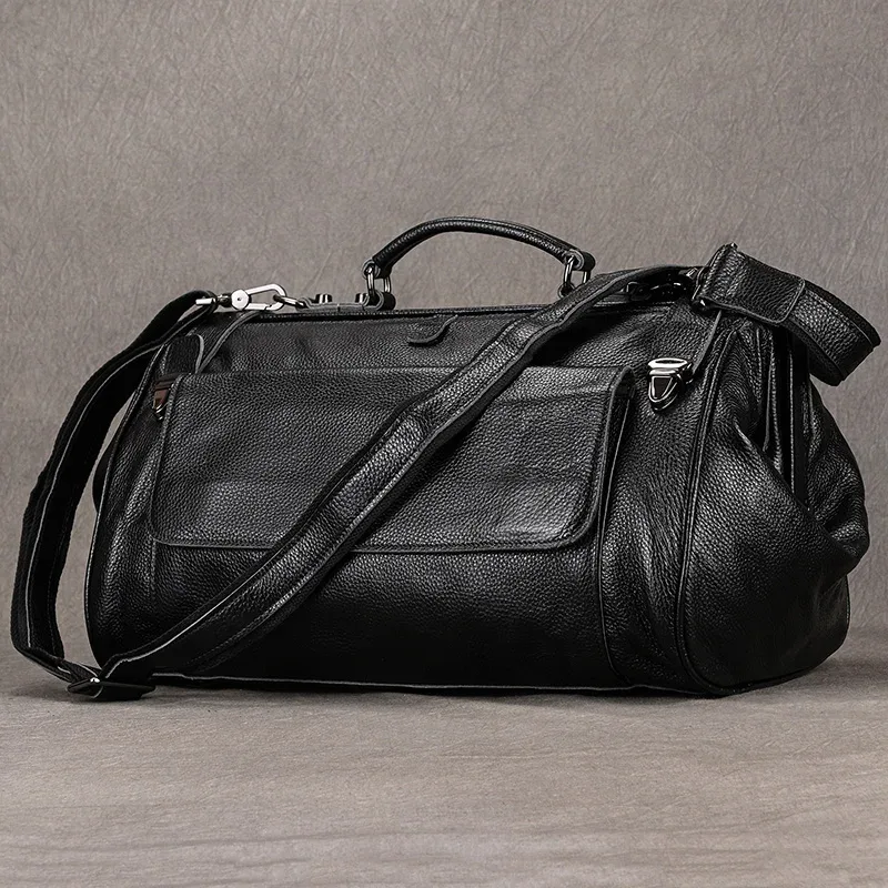 style de luxe en cuir véritable bagage à main sac véritable peau de vache voyage sac à main sac à bagages pour hommes femmes weeek duffle