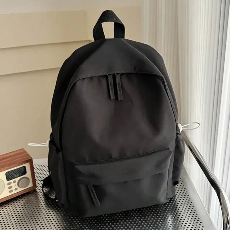sac à dos d'étudiant décontracté et tendance, couleur unie, pliable, multi-compartiments, grande capacité, adapté à la vie quotidienne sur le campus