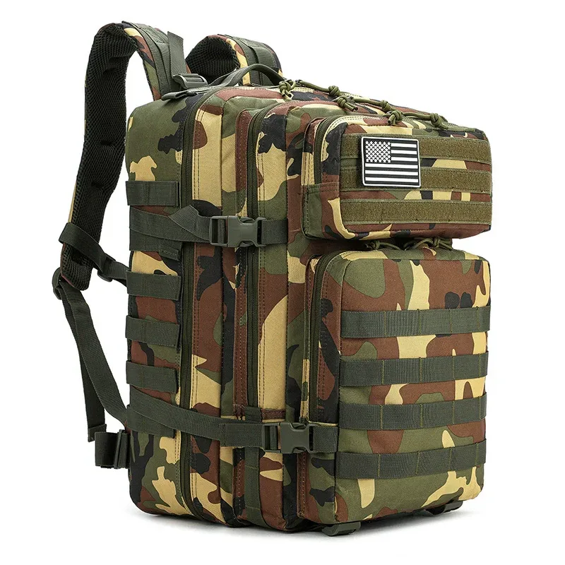 sac à dos tactique imperméable en nylon durable de 50 l pour la randonnée en plein air, la pêche, la chasse, le camping, le trekking, les sports, les voyages, sac à bandoulière