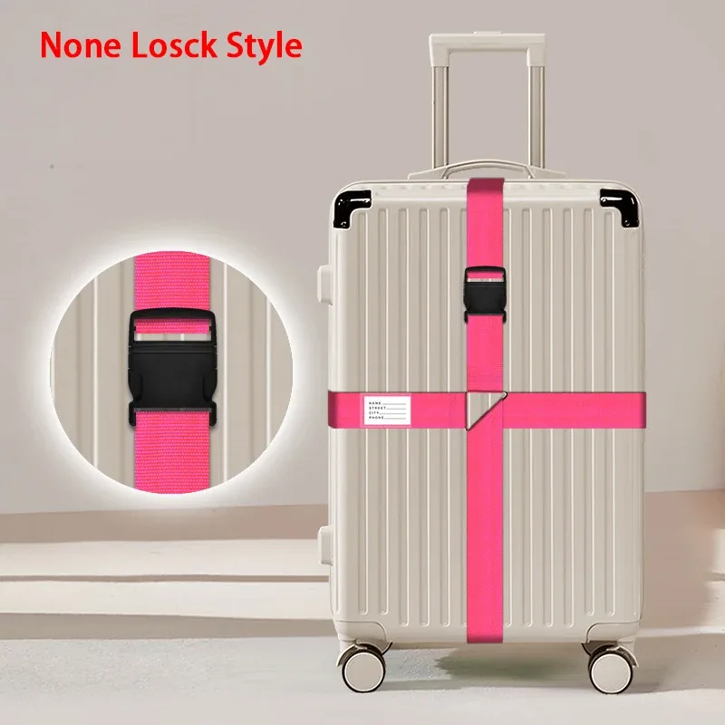 sangles de bagages en nylon avec porte-carte d'identité, réglables, pour l'organisation des bagages, avec cadenas à combinaison, accessoires de voyage anti-perte