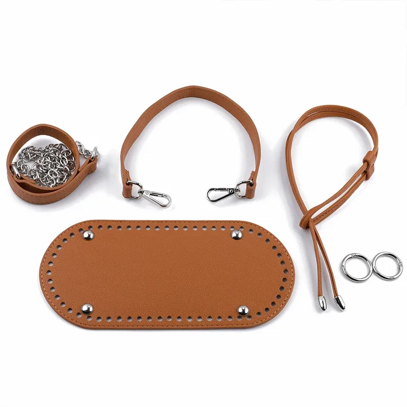 1 ensemble de sacs à main faits à la main en cuir pu avec fond de sac, accessoires de quincaillerie et bandoulière pour sac à main, pour sac à dos diy pour femme