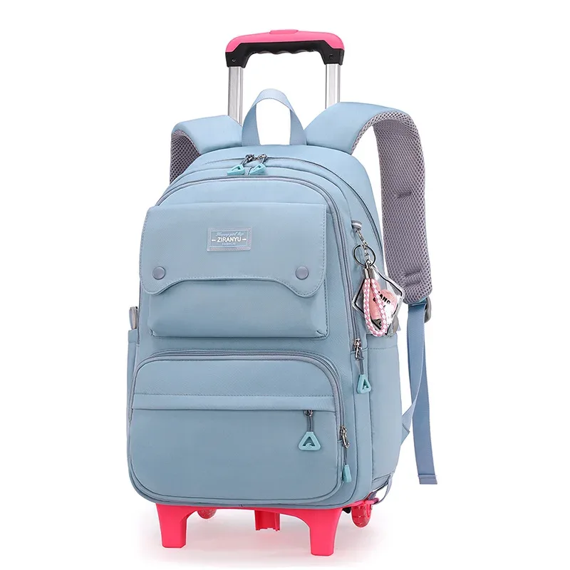 nouveau sac à dos scolaire à roulettes pour enfants, sac à dos à roulettes pour filles, sac à dos à roulettes multifonctionnel