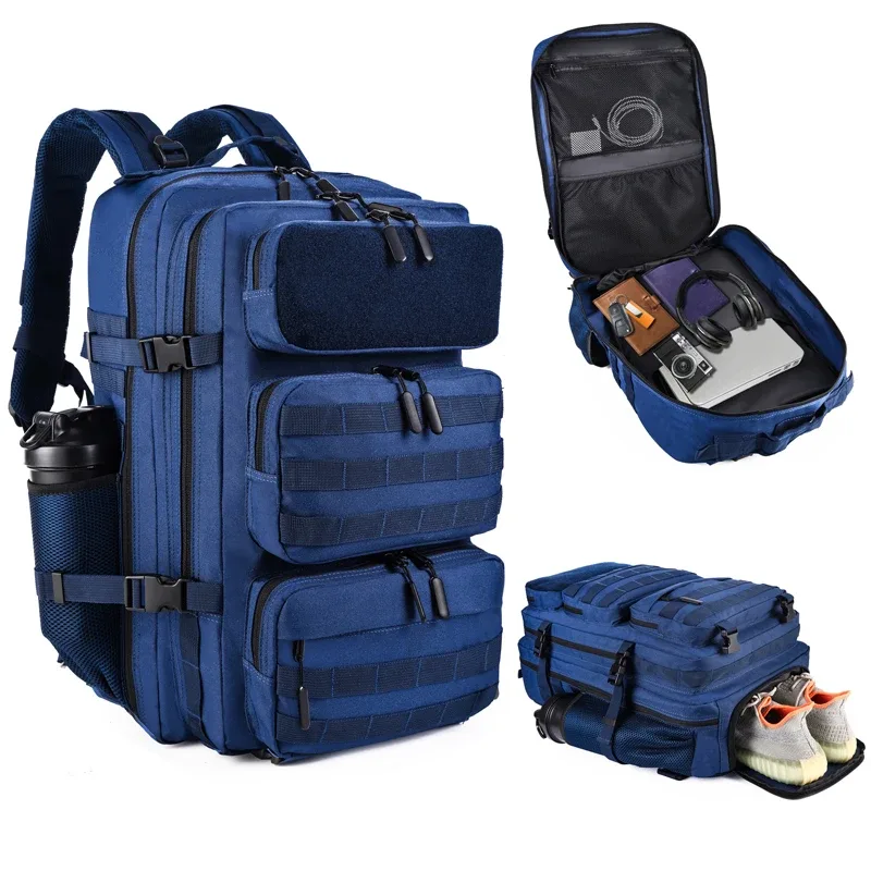 sac à dos tactique lhi 60l pour hommes, sac de sport, de voyage, d'affaires, de camping, de randonnée, avec compartiment pour chaussures