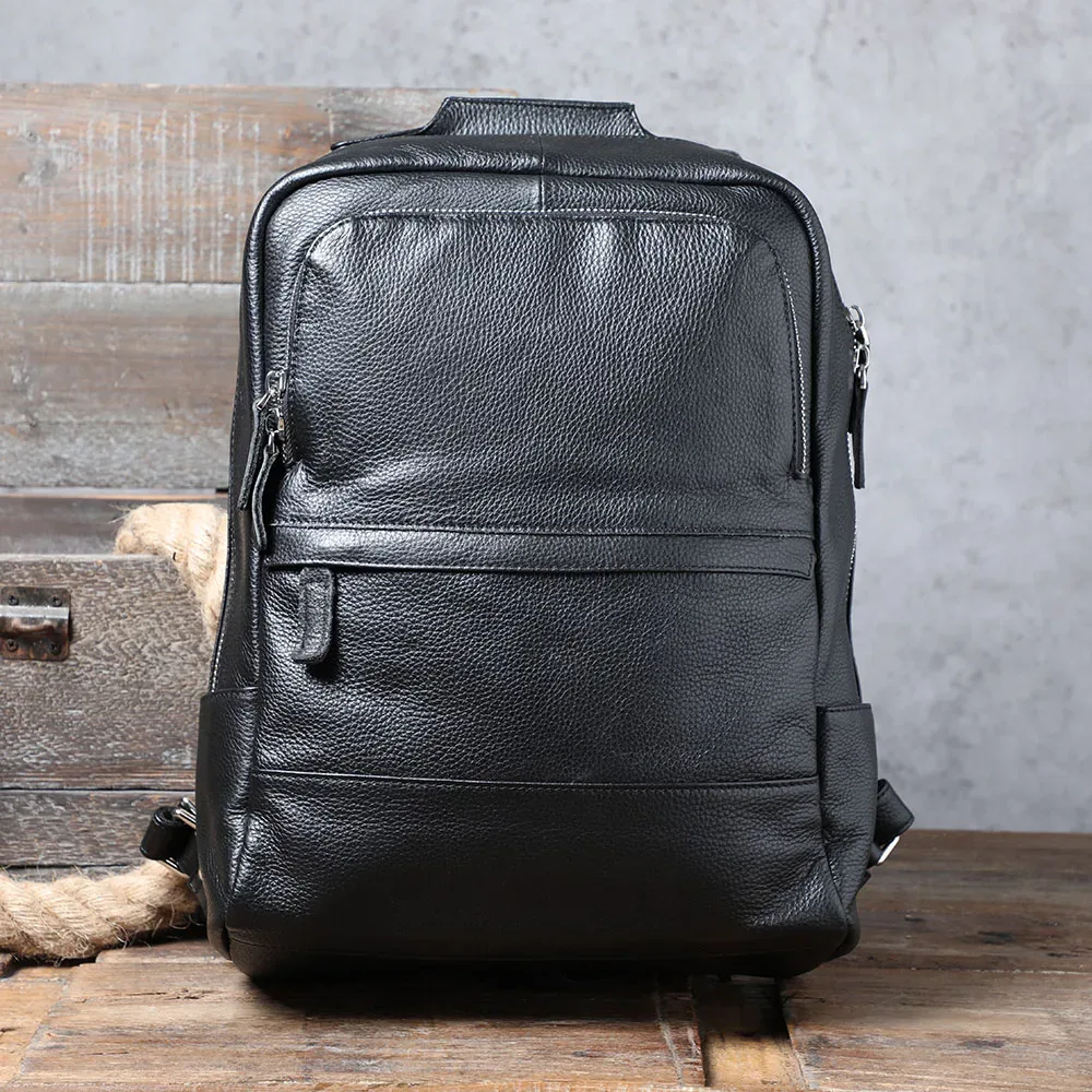 s.worker – sac à dos décontracté en cuir véritable pour hommes, sac à dos pour ordinateur portable de 15 pouces en cuir de vache, sac d'école fait à la main, style preppy