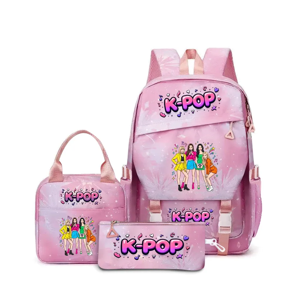 ensemble de 3 sacs à dos à motif de groupe de filles k-pop pour les fans, idée cadeau parfaite avec un design accrocheur