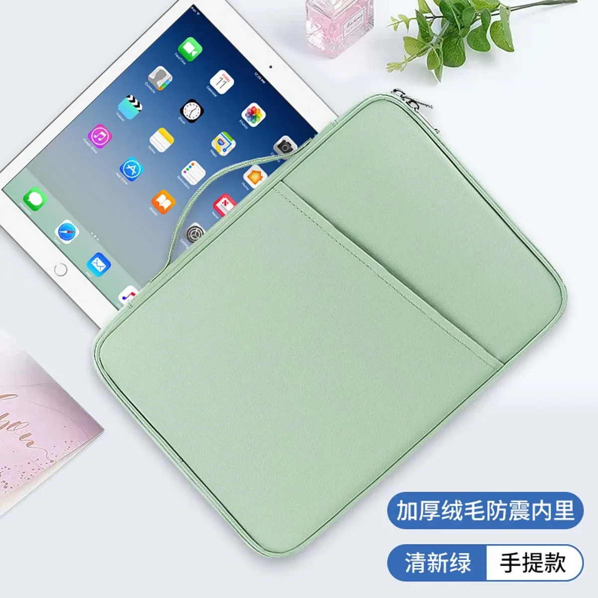 sac pour tablette ipad 11 pouces, sac pour ordinateur, sac intérieur, sac de rangement portable adapté aux voyages d'affaires et au bureau, mallette légère
