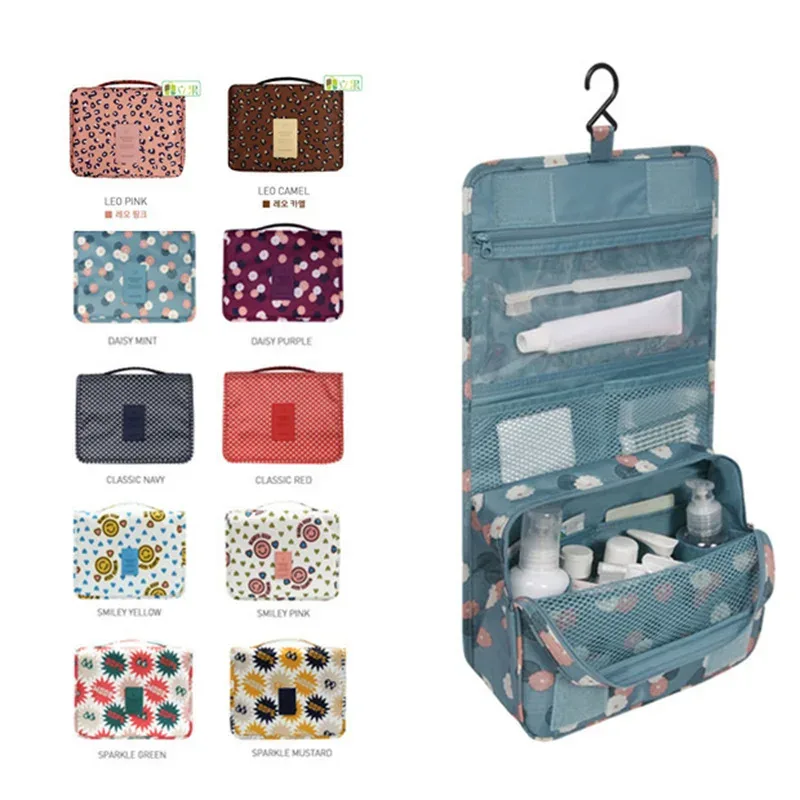 sac de maquillage de haute qualité pour femmes, sac à cosmétiques de voyage, crochet, organisateur de produits de toilette, rangement étanche, sac de lavage suspendu pour salle de bain