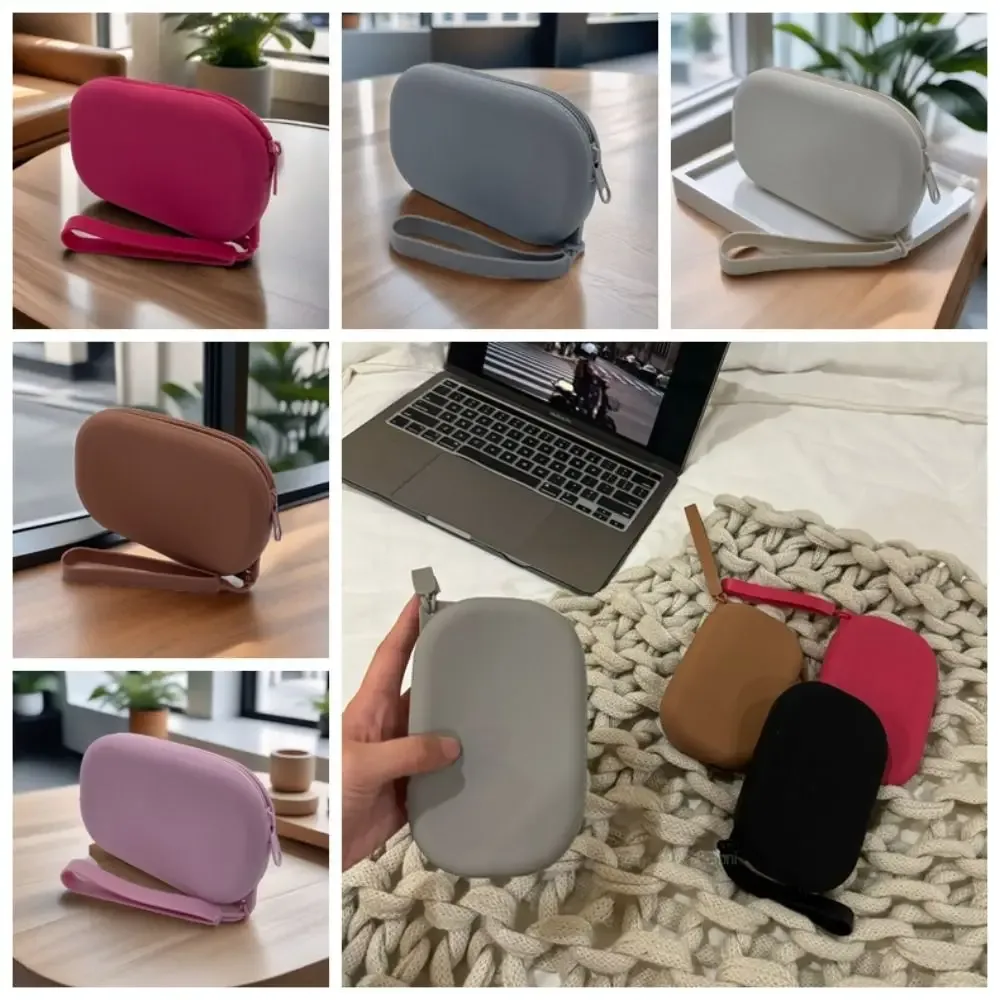 sac cosmétique en silicone couleur morandi, porte-monnaie, sac de rangement multifonction de grande capacité, porte-pinceaux de maquillage rectangulaire