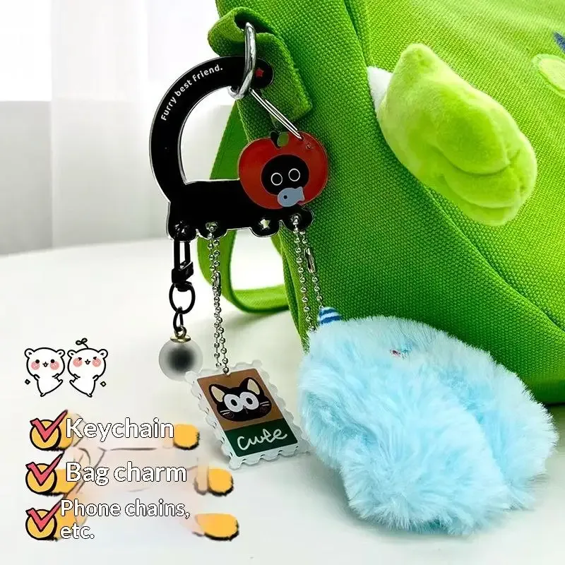 porte-clés mousqueton en acrylique kawaii, porte-clés de dessin animé mignon pour sac à dos, breloque de sac et accessoire de sac ita