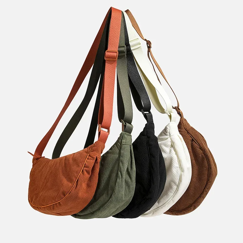 sac à bandoulière hobos en velours côtelé pour femmes, couleur unie, rétro décontracté, sacs à bandoulière pour dames, sacs à main de voyage quotidiens, sacoche