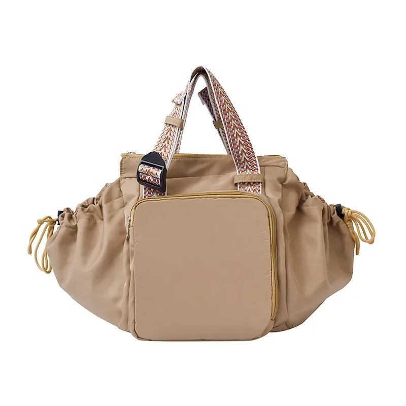 sac à bandoulière en nylon, sac de couleur unie, sac à la mode polyvalent et portable, sac de maman, sac de voyage de grande capacité