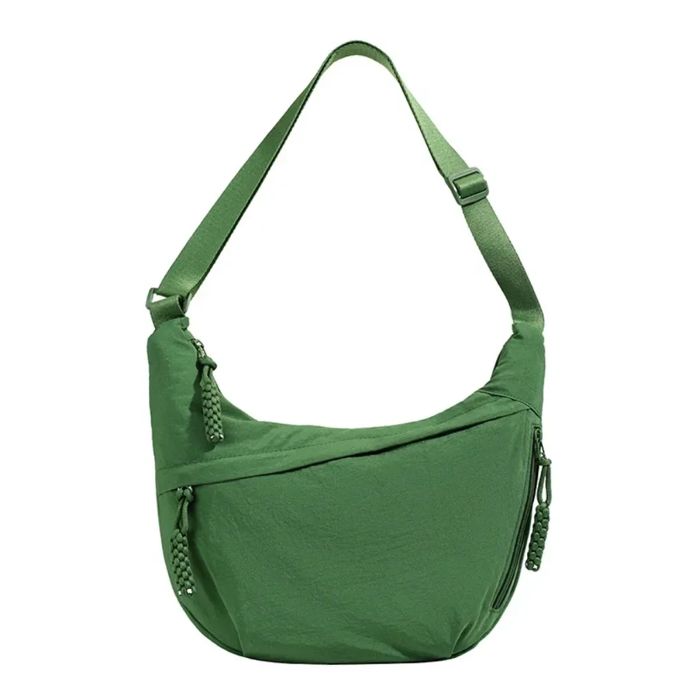 sacs à bandoulière en toile décontractés coréens simplifiés, sac hobos de sport de grande capacité, sac de boulettes léger de couleur unie pour femmes