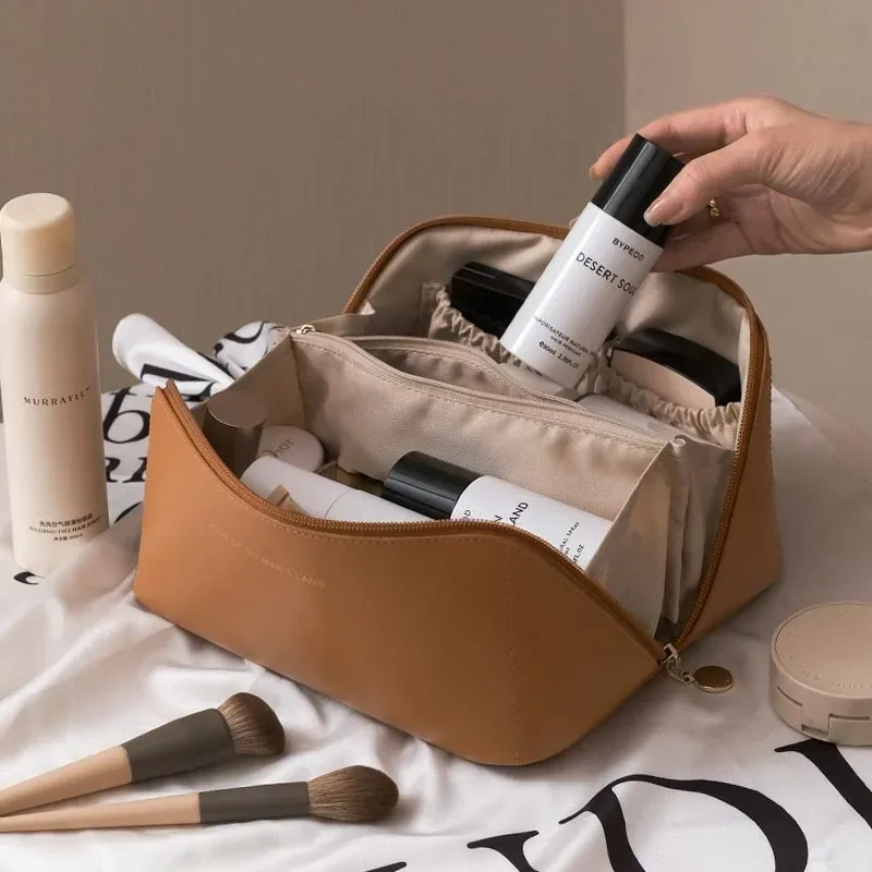 sac de cosmétiques tendance et très vendu, grande capacité, sac de rangement de cosmétiques portable pour femmes, sac de voyage portable, imperméable, grand format