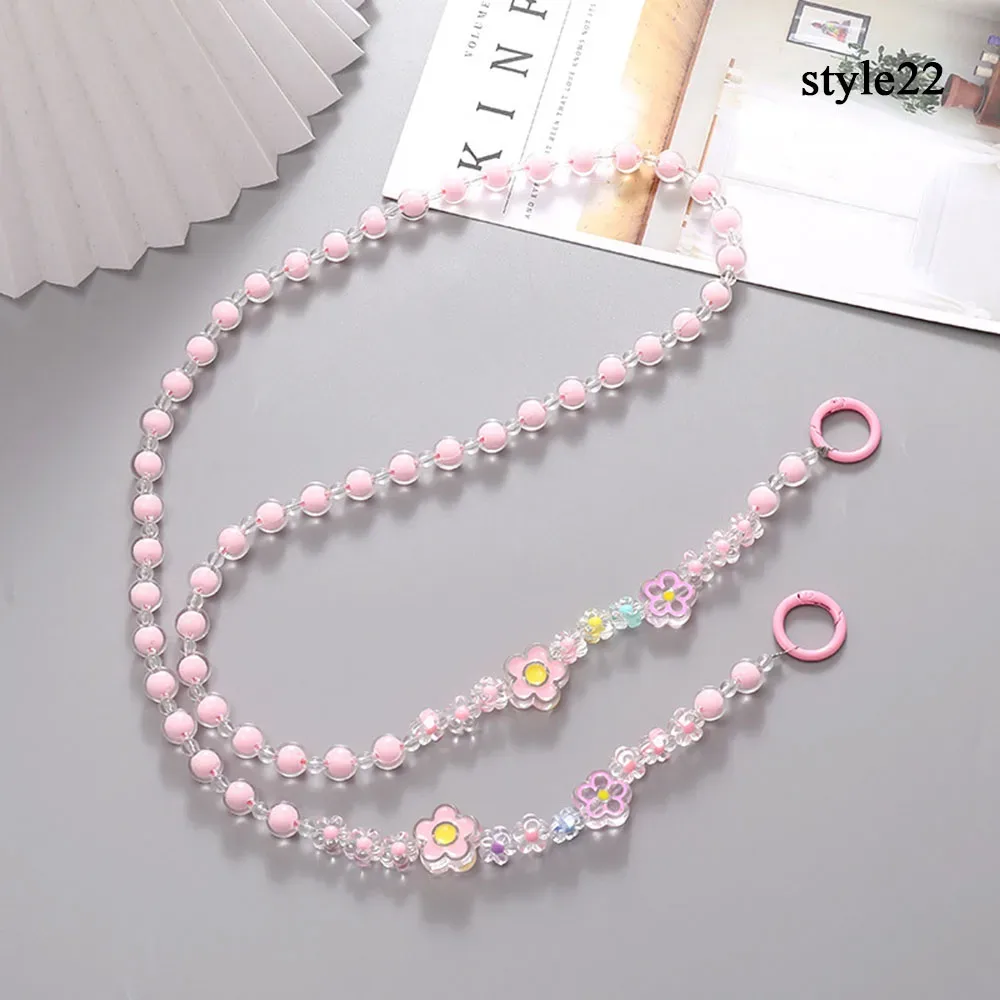 coréen rose fleur téléphone sangle breloque chaîne noeud téléphone portable lanière porte-clés filles sac pendentif mignon bandoulière sac à bandoulière chaîne
