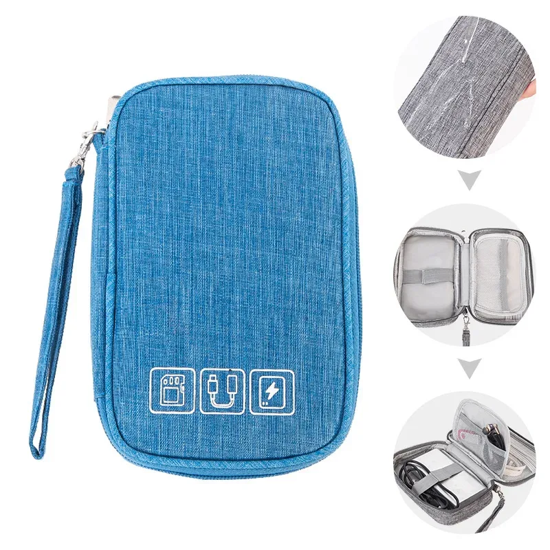 sac de rangement de câbles étanche, organisateur électronique numérique, chargeur de ligne de données usb portable, sac de rangement de prise, organisateur de câbles de voyage
