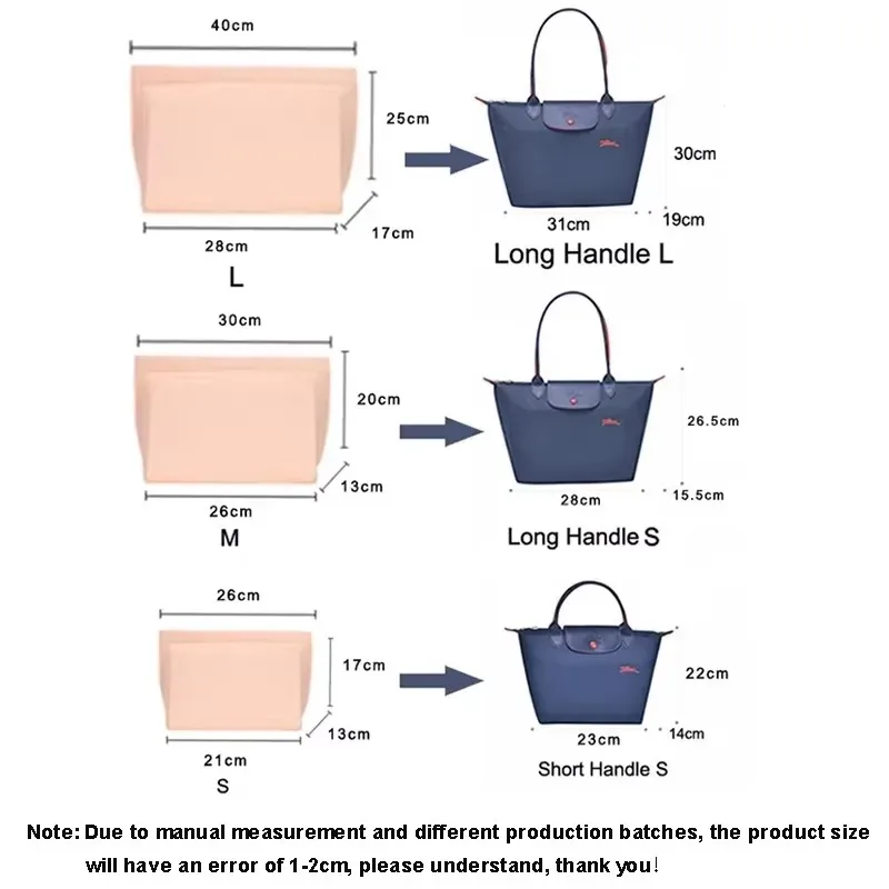 organisateur de sac fourre-tout en feutre, insert multi-poches pour sac à main, compartiment de rangement pour cosmétiques, accessoires de maintien de forme intérieure pour sac à main