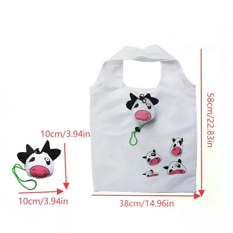 fourre-tout d'épicerie pliable imprimé animal, sac réutilisable de grande capacité, pochette de rangement de supermarché, achat écologique