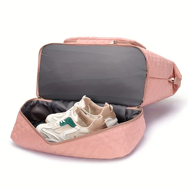 sac de voyage de grande capacité pour femmes, léger, motif argyle, sac de nuit pour week-end, sac de rangement épais pour salle de sport