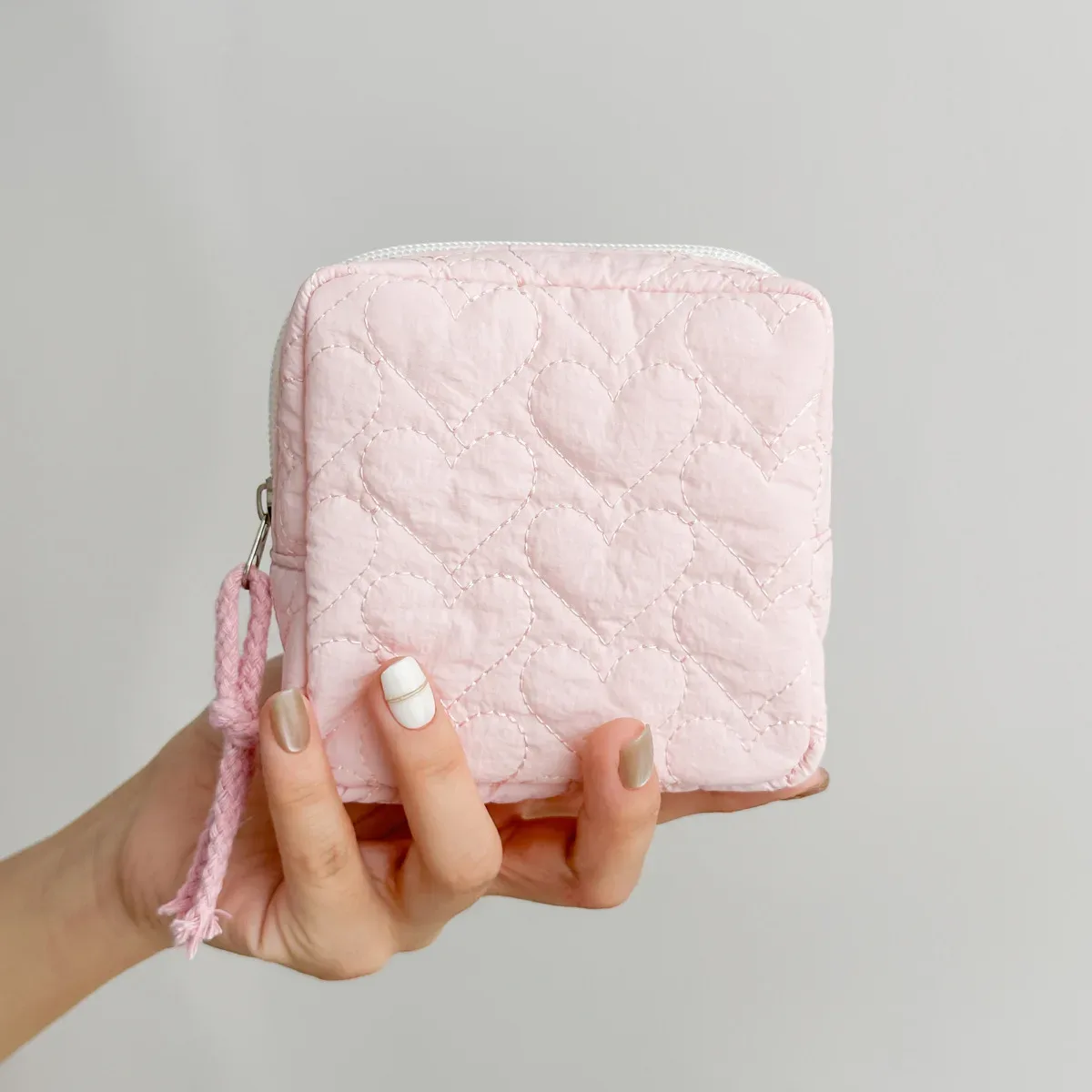 petite trousse de maquillage carrée coréenne, petite trousse à fermeture éclair pour écouteurs, portefeuille portable pour fille, sacs de rangement pour rouge à lèvres, pochette pour serviettes hygiéniques