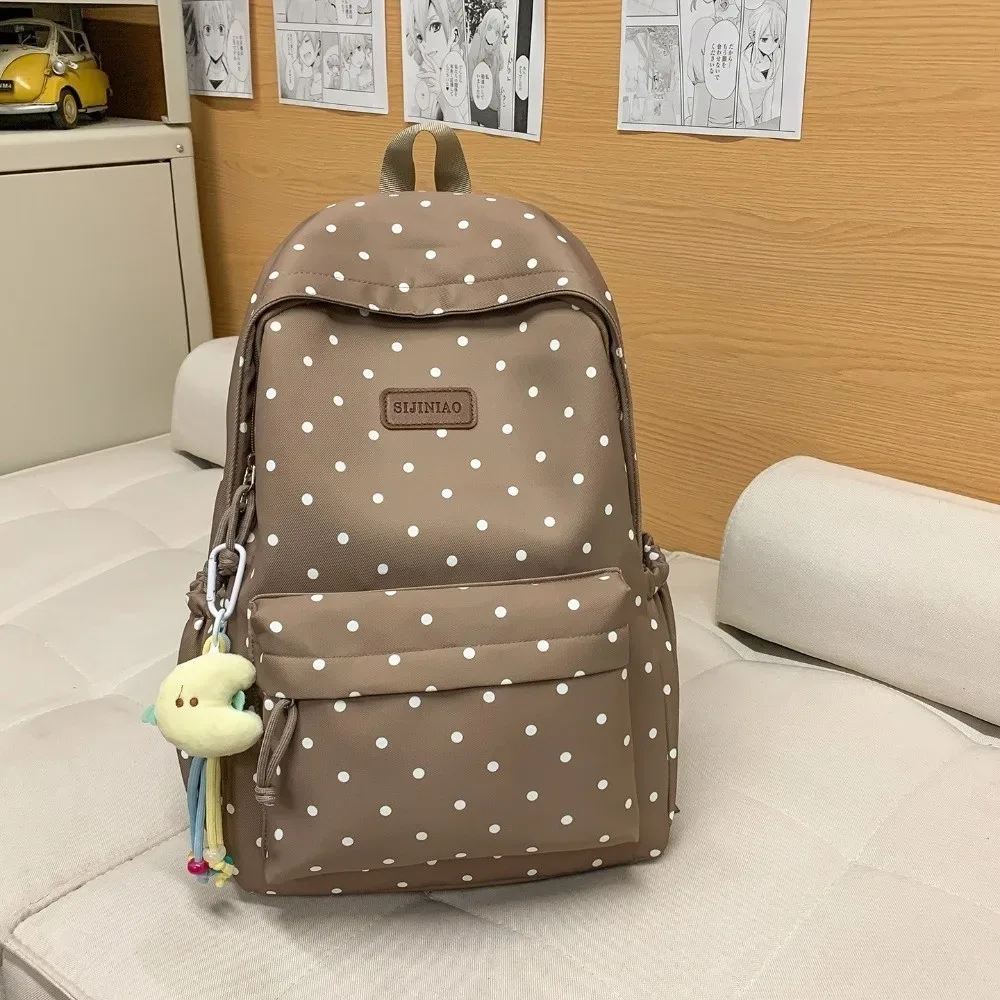 sac à dos quotidien à double bandoulière à pois, grande capacité, mignon, léger et durable, idéal pour les voyages, l'école et le bureau