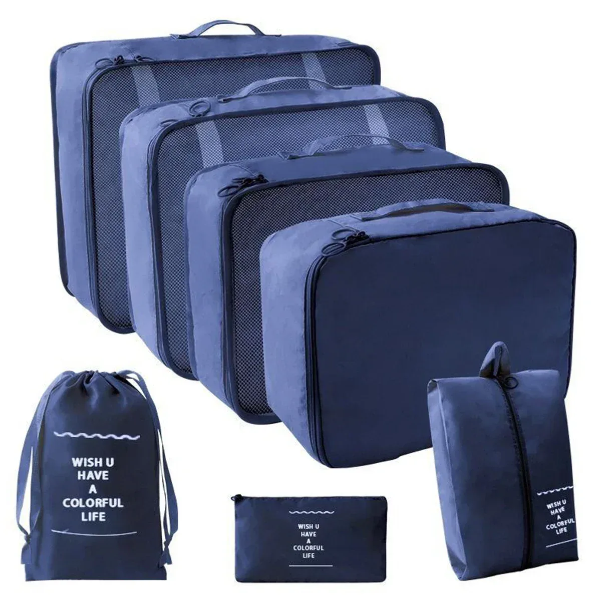 organisateur voyage polyester gris beige poches zippées compartiments petite taille grande taille compression sac valise accessoires vêtements rangement pratique fonctionnel