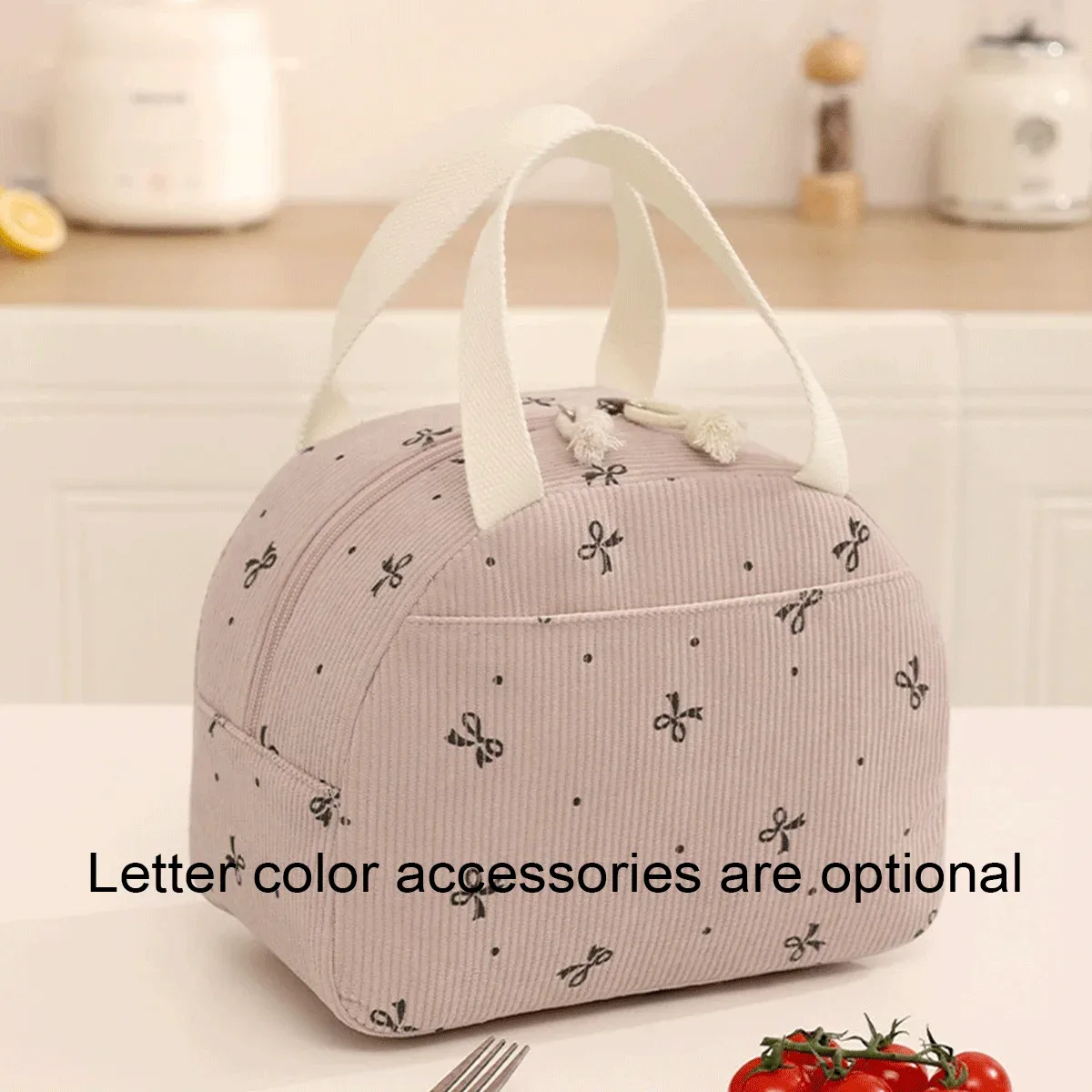 sac fourre-tout personnalisé avec initiales – sac à déjeuner isotherme en velours côtelé grande capacité personnalisé ; cadeau de rentrée scolaire, sac de vacances et de fête