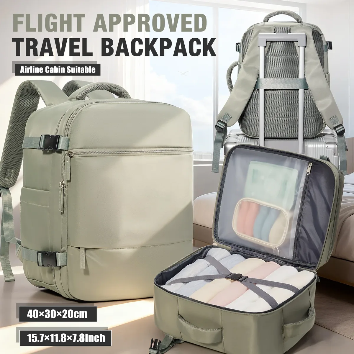 sac à dos de voyage pour avion 40x30x20, sac à dos ryanair pour ordinateur portable, bagage à main, sac à dos de voyage portable pour femmes et hommes